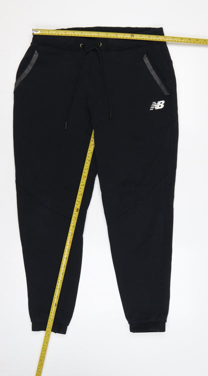 New Balance Men's Black M Jogger Trousers Tapered Drawstring Logo