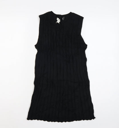 Marks and Spencer Women Black S Tunic Rib Knit Tank Top