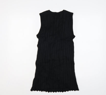 Marks and Spencer Women Black S Tunic Rib Knit Tank Top