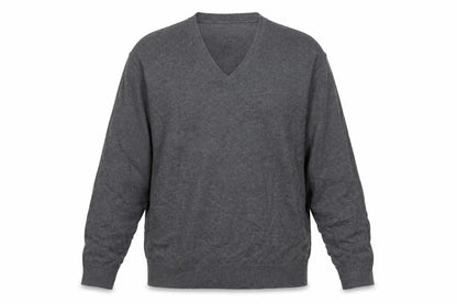 Banana Republic Men’s Grey L V-Neck Cotton Cashmere Pullover Jumper