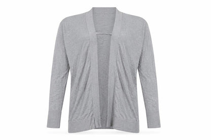 Uniqlo Women Grey S Open V-Neck Lyocell Silk Knit Cardigan