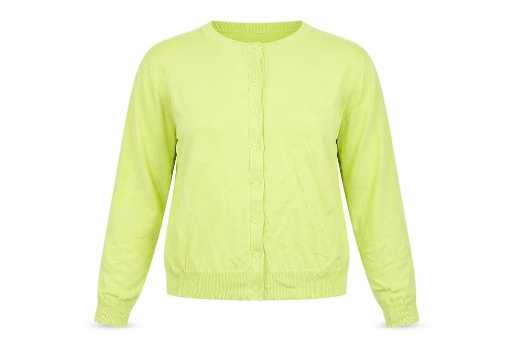 Marks & Spencer Women Yellow Size 16 Lightweight Button Front Knit Cardigan