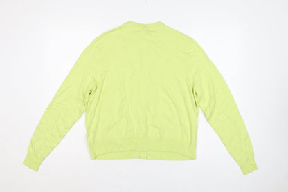 M&S Women Yellow Size 16 Lightweight Button Front Knit Cardigan