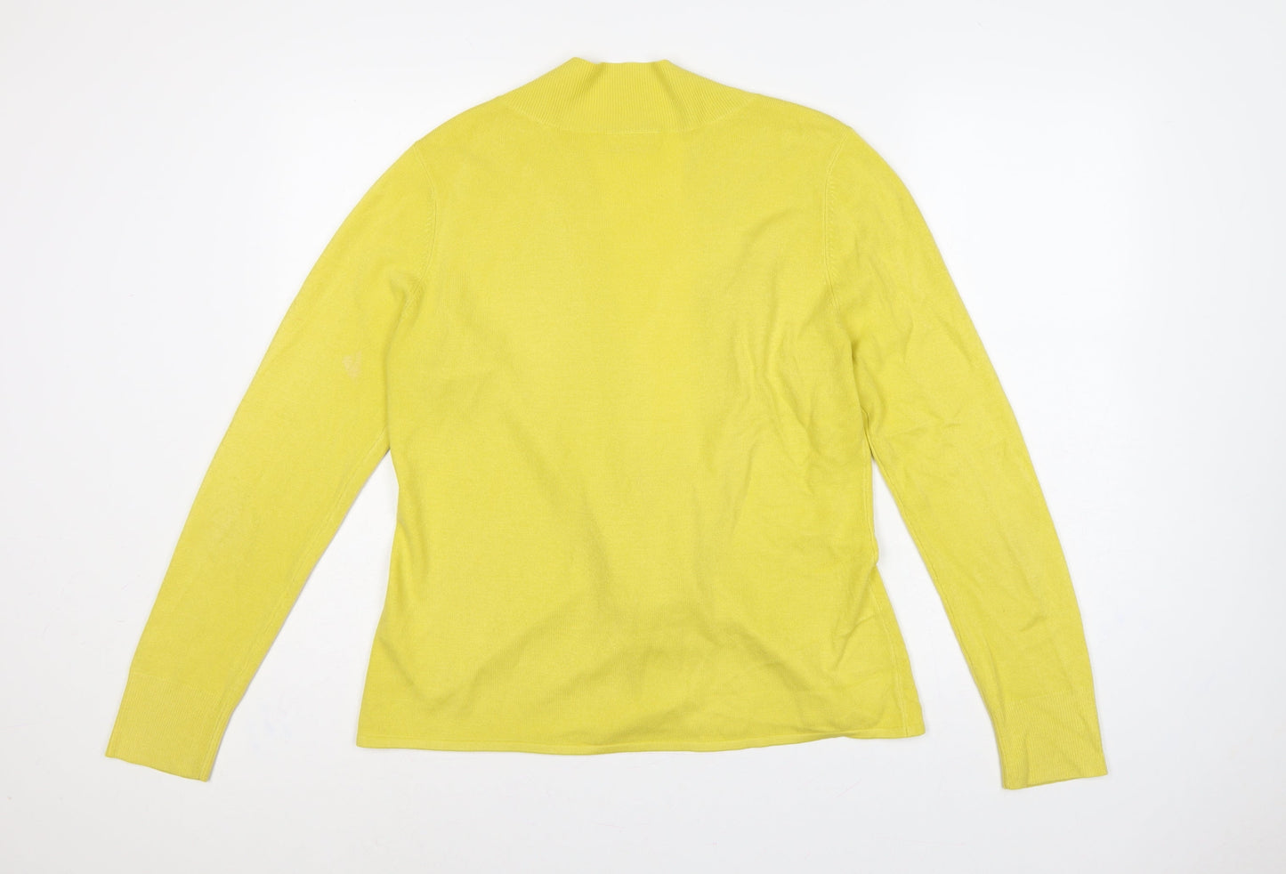 Wallis Women Yellow UK 16 Tie Belt Open Knit Wrap Cardigan Long Sleeve