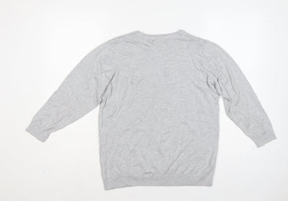 Bonmarché Women Grey Size 16 Sequin Polka Dot Knit Jumper
