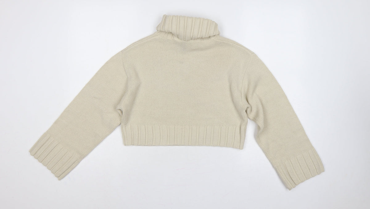 Divided H&M Women’s Ivory XS Roll Neck Knit Pullover Jumper