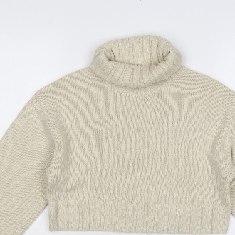 Divided H&M Women’s Ivory XS Roll Neck Knit Pullover Jumper