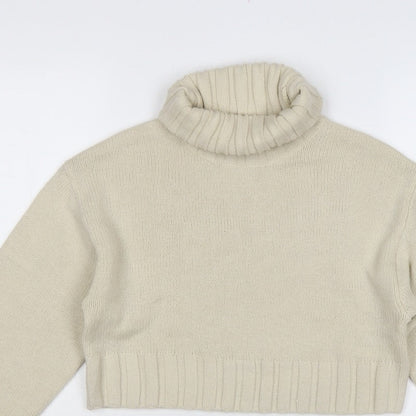 Divided H&M Women’s Ivory XS Roll Neck Knit Pullover Jumper