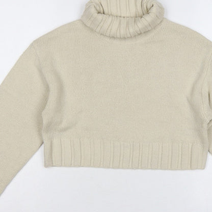 Divided H&M Women’s Ivory XS Roll Neck Knit Pullover Jumper