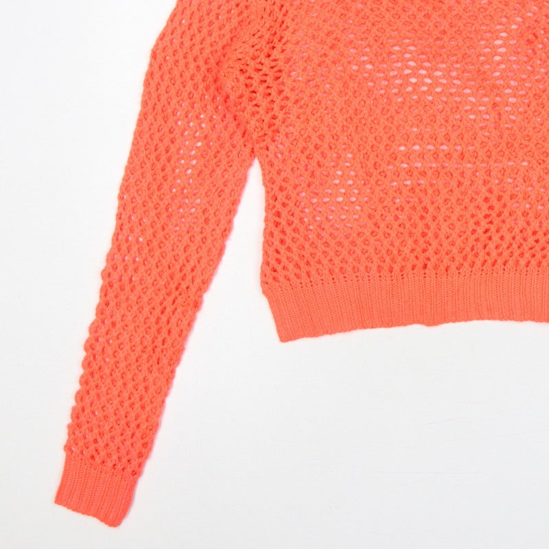 Select Women’s Orange UK 14 Open-Knit Long Sleeve Pullover Jumper