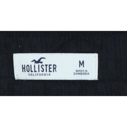Hollister Women’s Black M Ribbed V-Neck Button Cardigan Slim Knit
