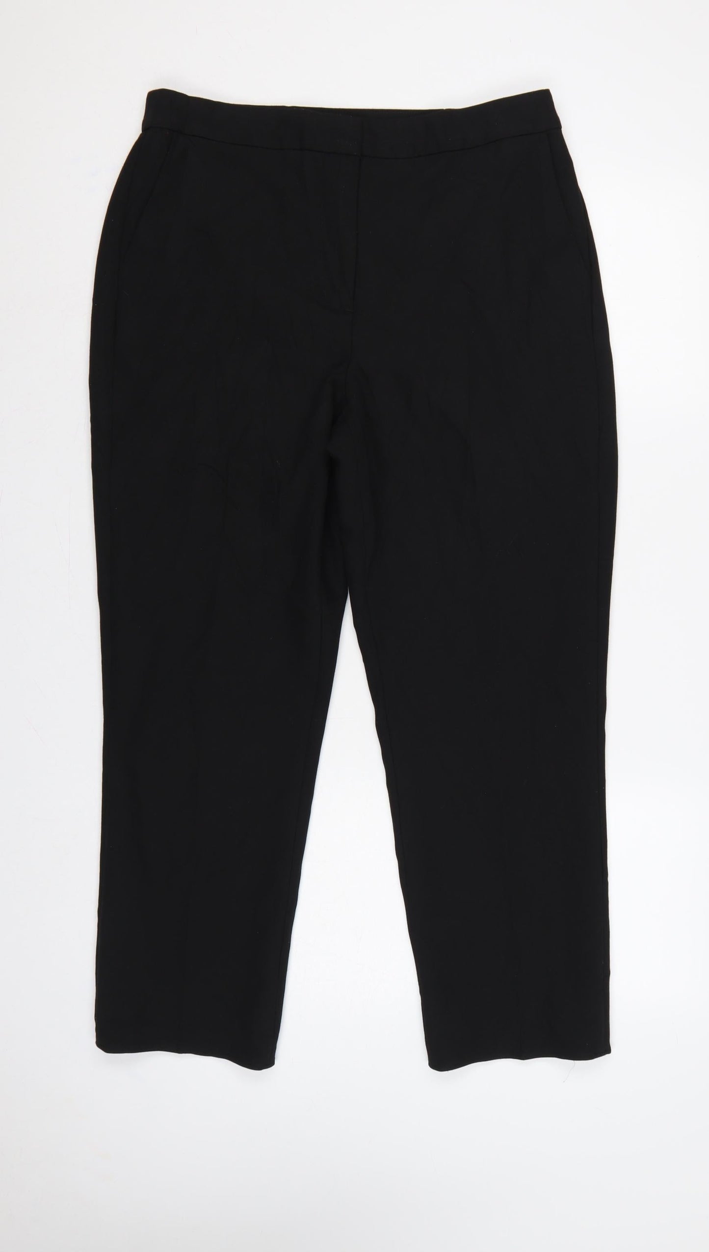 Jaeger Women’s Black UK 12 Straight Leg Stretch Dress Trousers