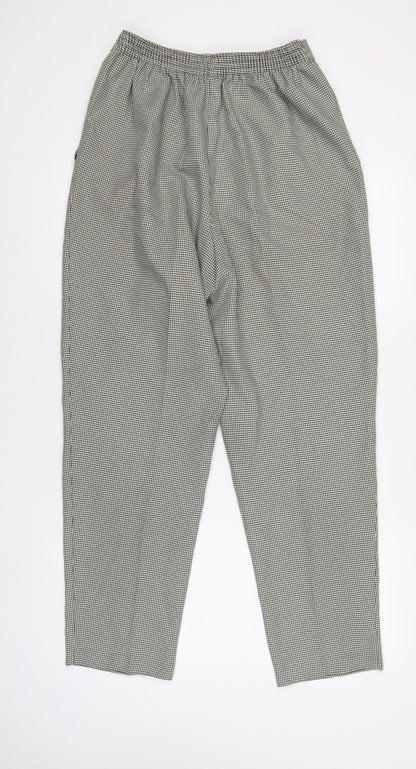 St Michael Women Black Check High Waist Tapered Dress Trousers UK 16