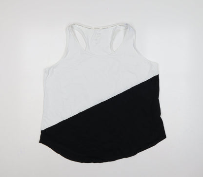 Marks and Spencer Women Black White Colourblock Racerback Tank Top UK 20