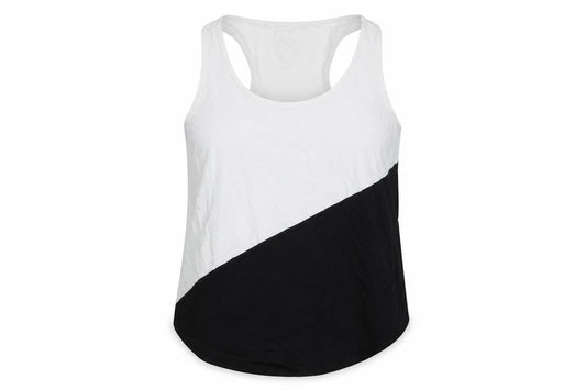 Marks & Spencer Women Black White Colourblock Racerback Tank Top UK 20