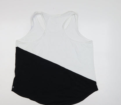 Marks and Spencer Women Black White Colourblock Racerback Tank Top UK 20