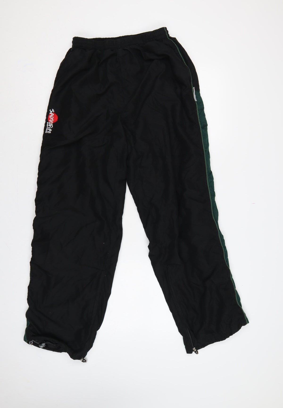 Samurai Sportswear Men’s Black Green L Snow Pants Lined Ankle Zip