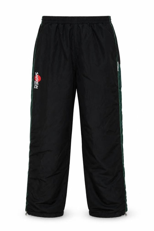 Front view of Samurai Sportswear Men’s Black Green L Snow Pants Lined Ankle Zip