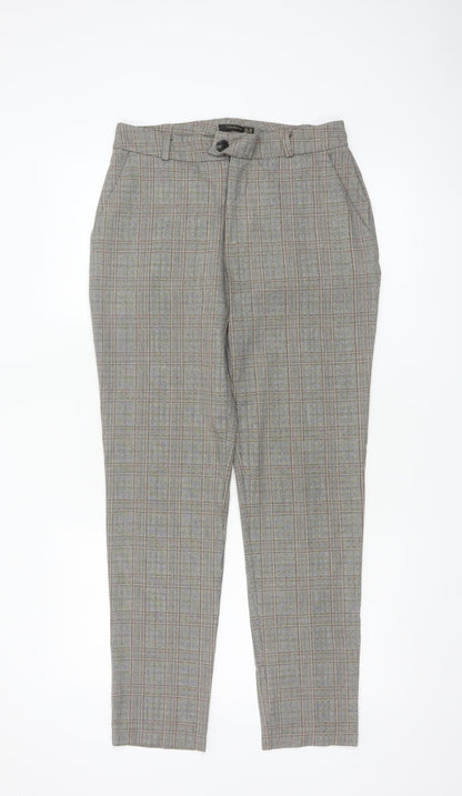 Paulmark Women’s Grey Check High Rise Tapered Dress Trousers UK 12