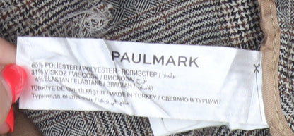 Paulmark Women’s Grey Check High Rise Tapered Dress Trousers UK 12
