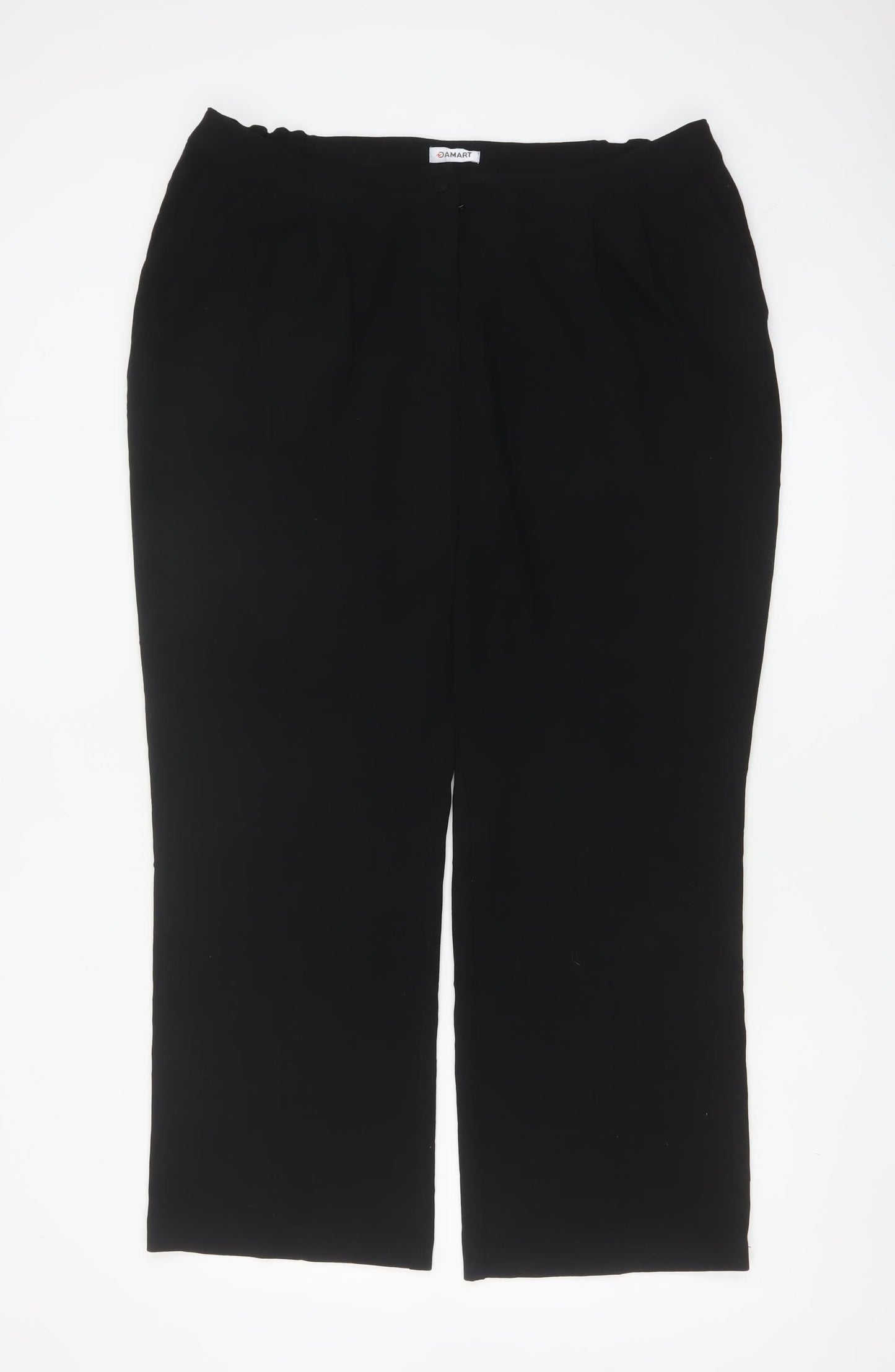 Damart Women Black UK 20 Straight Leg Stretch Trousers Smart Work
