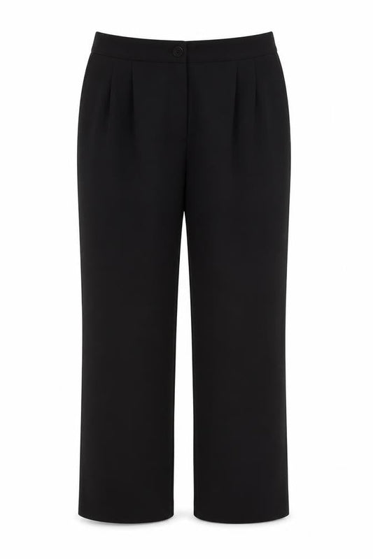 Damart Women Black UK 20 Straight Leg Stretch Trousers Smart Work