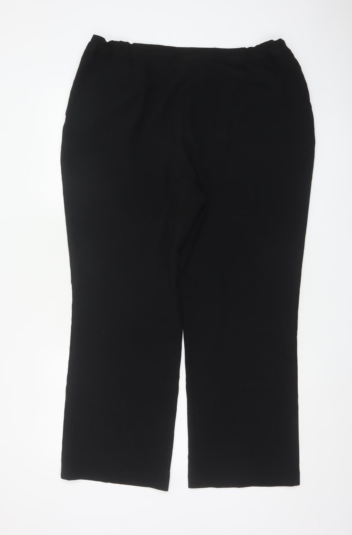 Damart Women Black UK 20 Straight Leg Stretch Trousers Smart Work