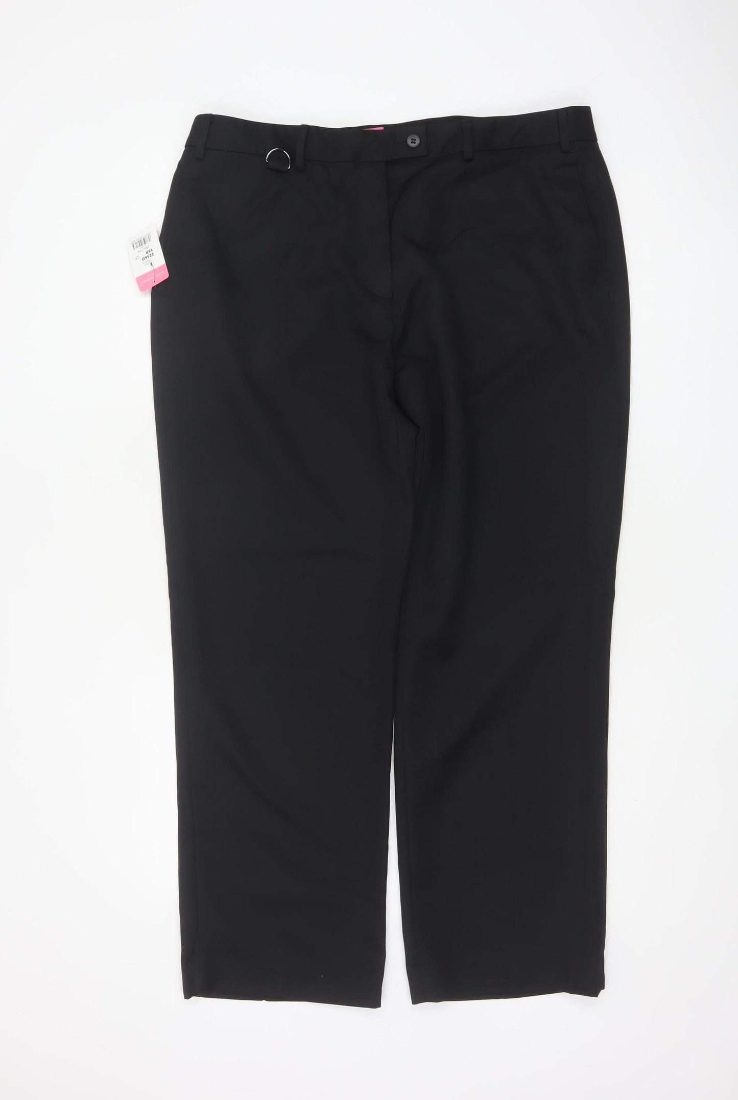 Brook Taverner Women Black Size 18 Straight Leg Tailored Dress Trousers
