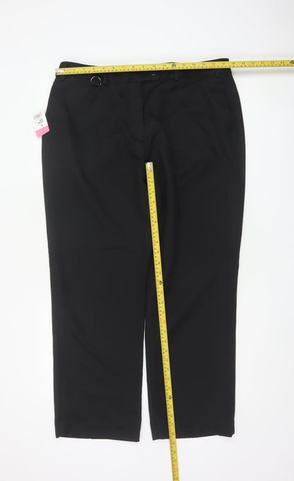 Brook Taverner Women Black Size 18 Straight Leg Tailored Dress Trousers