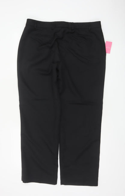 Brook Taverner Women Black Size 18 Straight Leg Tailored Dress Trousers