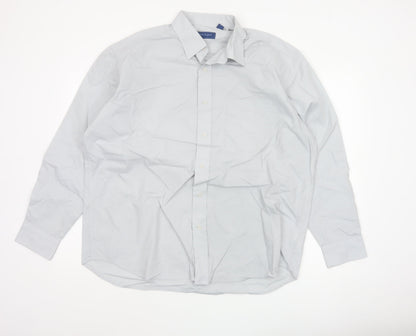 Peter England Men’s White 17.5in Classic Long Sleeve Button-Up Shirt