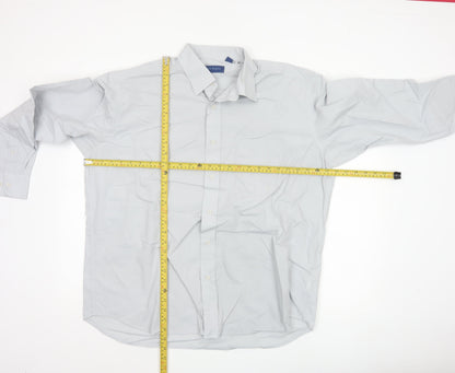 Peter England Men’s White 17.5in Classic Long Sleeve Button-Up Shirt