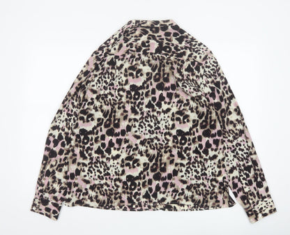 Laura Ashley Women’s Multicoloured Leopard Print Button Blouse UK 16