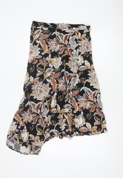Joe Browns Women Black UK 14 Bohemian Paisley Asymmetric Midi Skirt