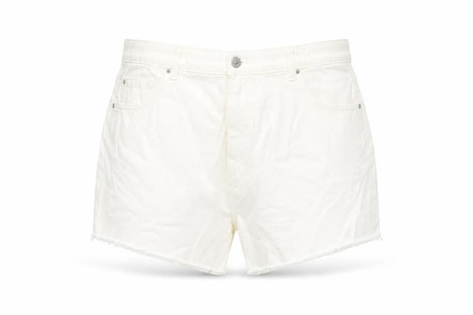Marks & Spencer Women White UK 20 Mom High Rise Denim Shorts