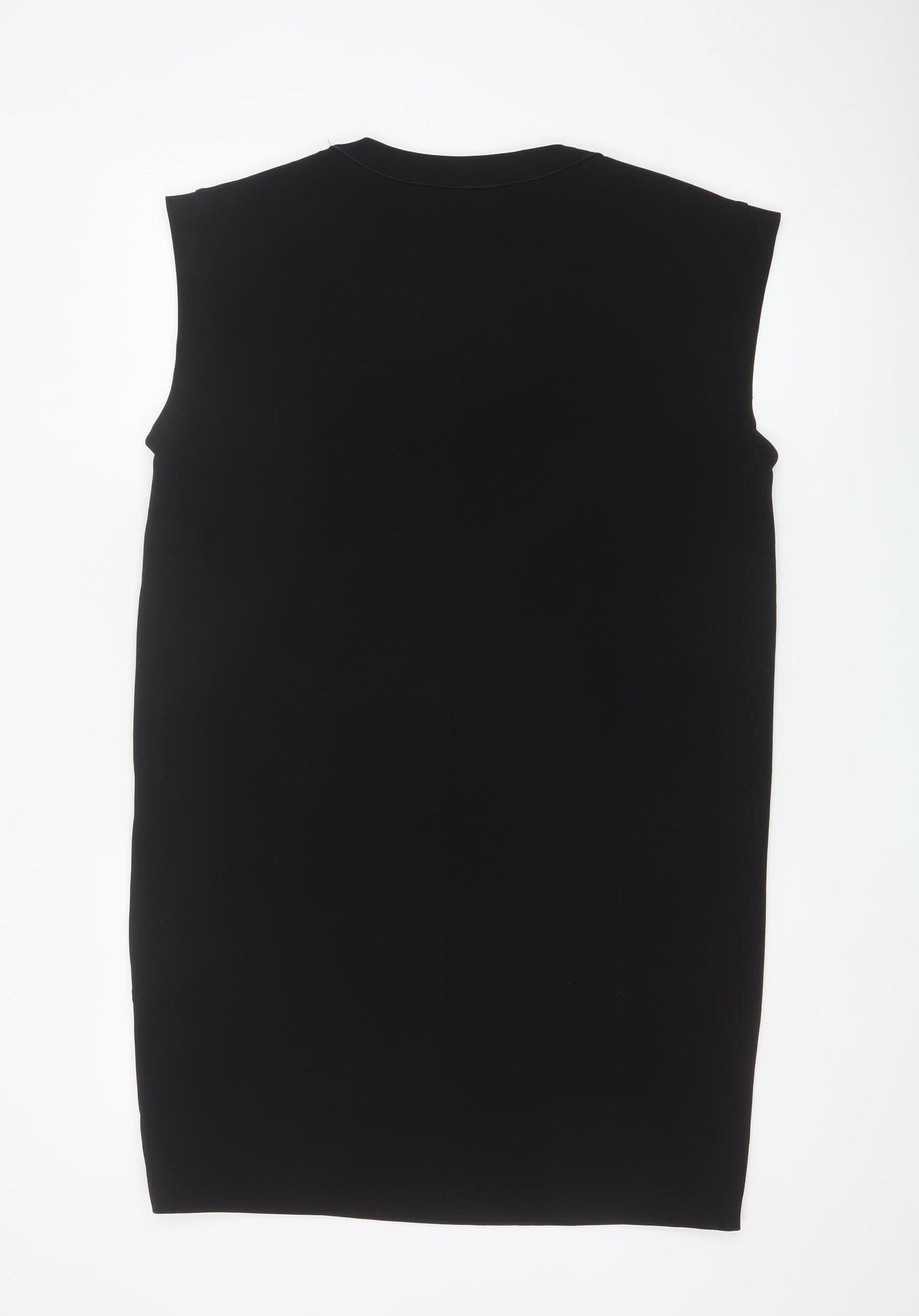 Mango Women Black M Sleeveless Sheath Knee Length Work Dress