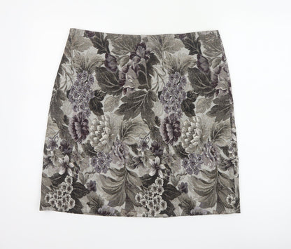 Marks & Spencer Women Multicoloured Floral Pencil Skirt UK 16 Long