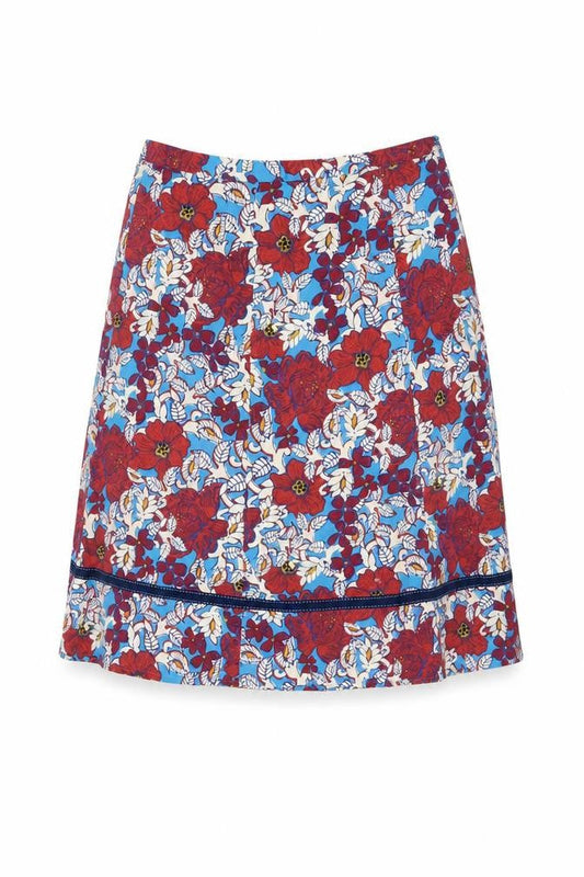 Per Una Women Multicoloured UK 16 Floral A-Line Knee Length Skirt