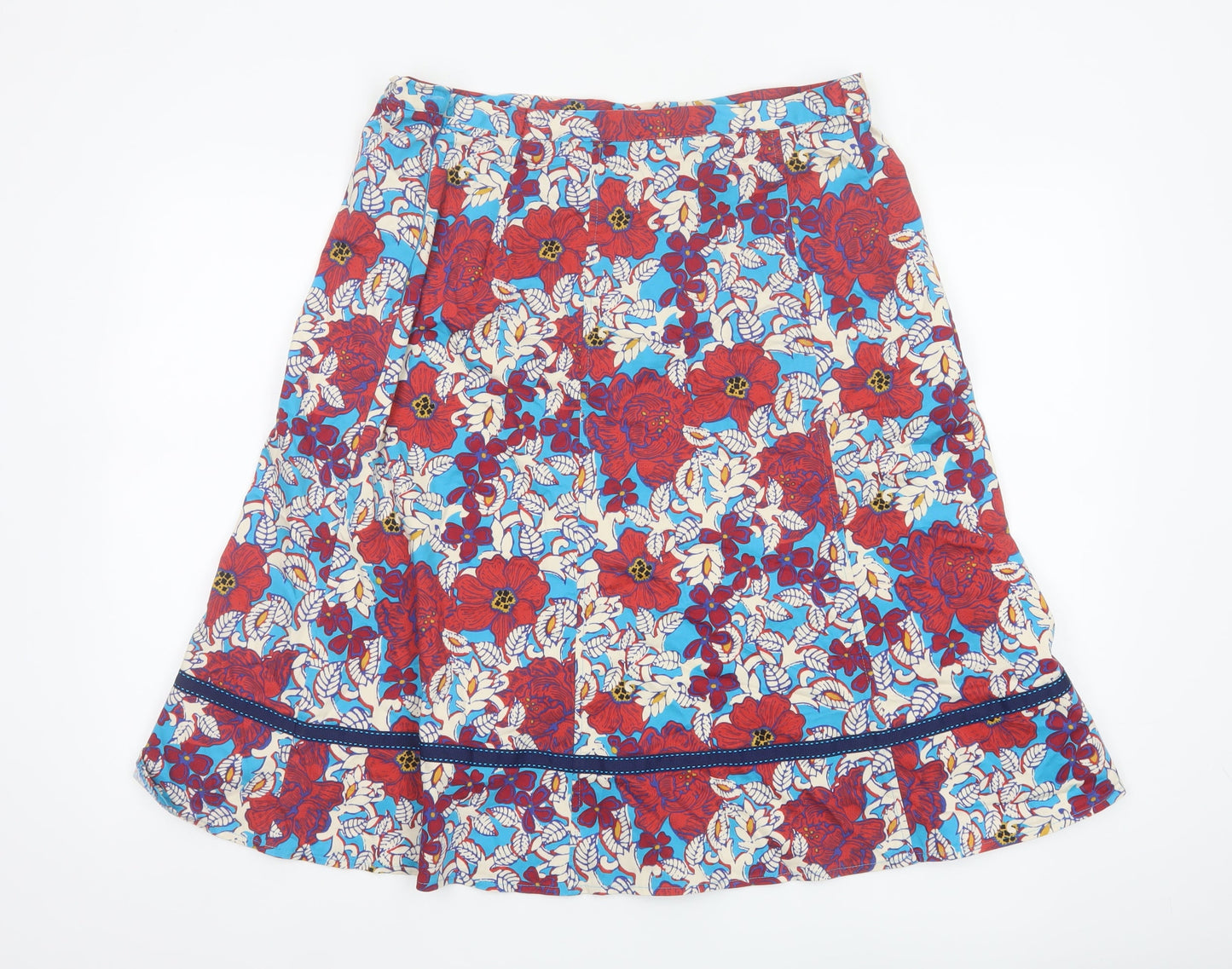 Per Una Women Multicoloured UK 16 Floral A-Line Knee Length Skirt
