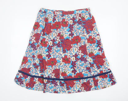 Per Una Women Multicoloured UK 16 Floral A-Line Knee Length Skirt