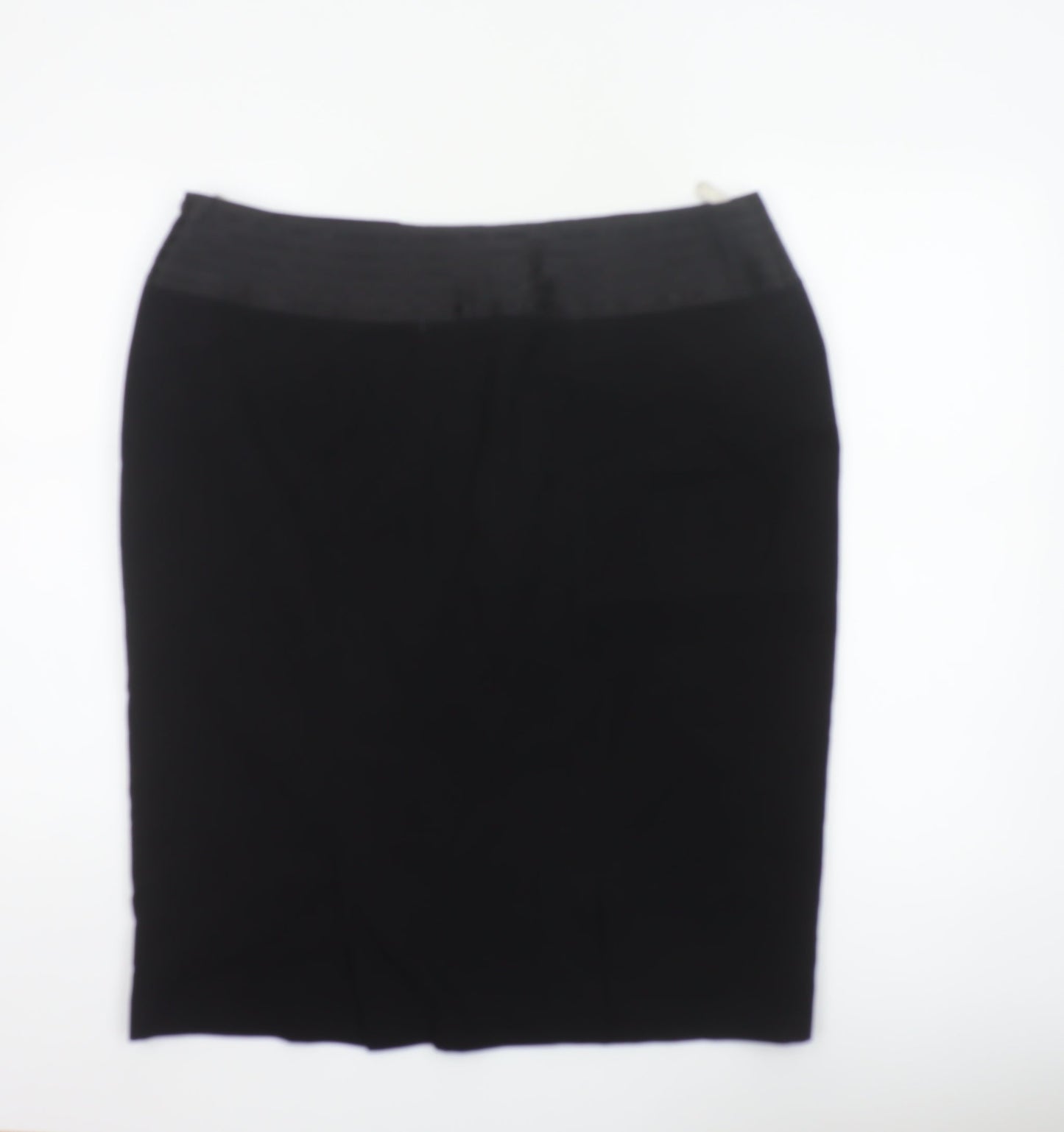 Kaliko Women Black UK 18 Knee Length Pencil Skirt Satin Panel