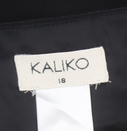 Kaliko Women Black UK 18 Knee Length Pencil Skirt Satin Panel