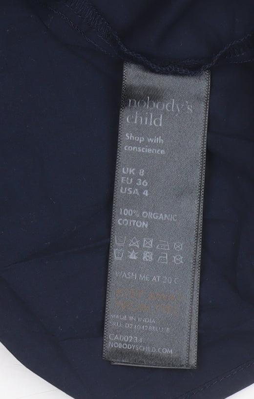 Nobodys Child Women Blue UK 8 Fit & Flare Puff Sleeve Cotton Dress