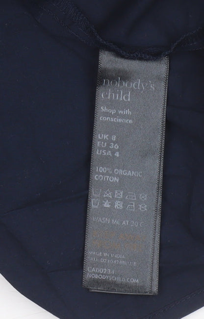 Nobodys Child Women Blue UK 8 Fit & Flare Puff Sleeve Cotton Dress
