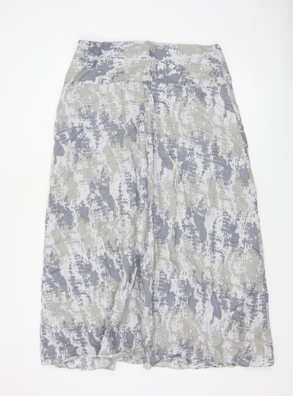 Poetry Women Grey Linen A-Line Long Skirt UK 14 Lined
