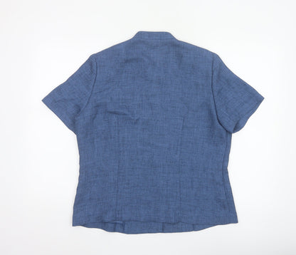 Eastex Women’s Blue UK 14 Short Sleeve Button-Up Blouse