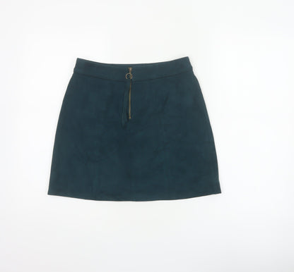 edc by Esprit Women Blue UK 6 A-Line Short Stretch Zip Skirt
