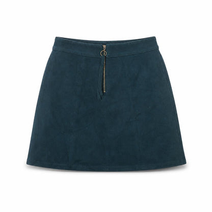 Front view of edc by Esprit Women Blue UK 6 A-Line Short Stretch Zip Skirt