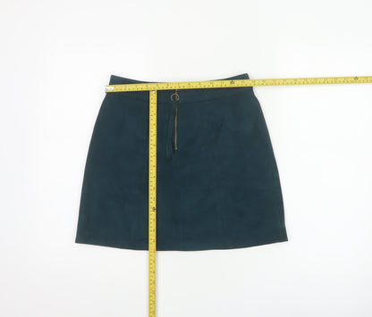 edc by Esprit Women Blue UK 6 A-Line Short Stretch Zip Skirt