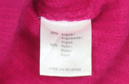 Gharani Strok Women Pink UK 14 Angora Rib Knit Pullover Jumper